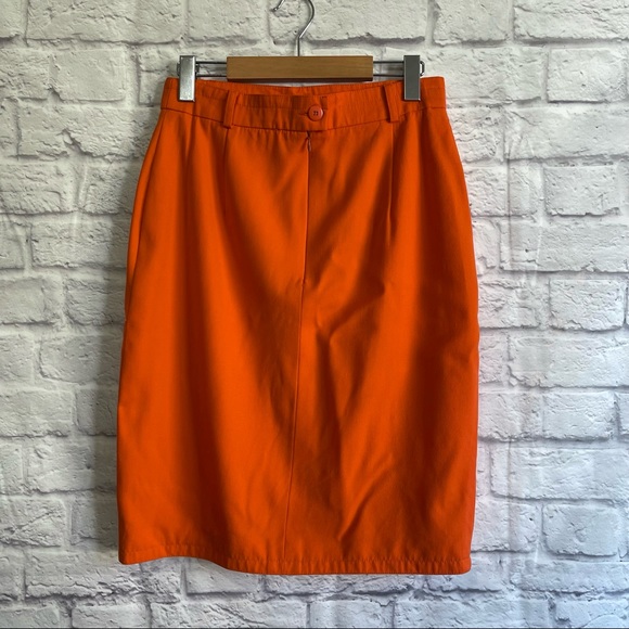 ESCADA VINTAGE Bright Orange Pencil Skirt - Picture 4 of 11